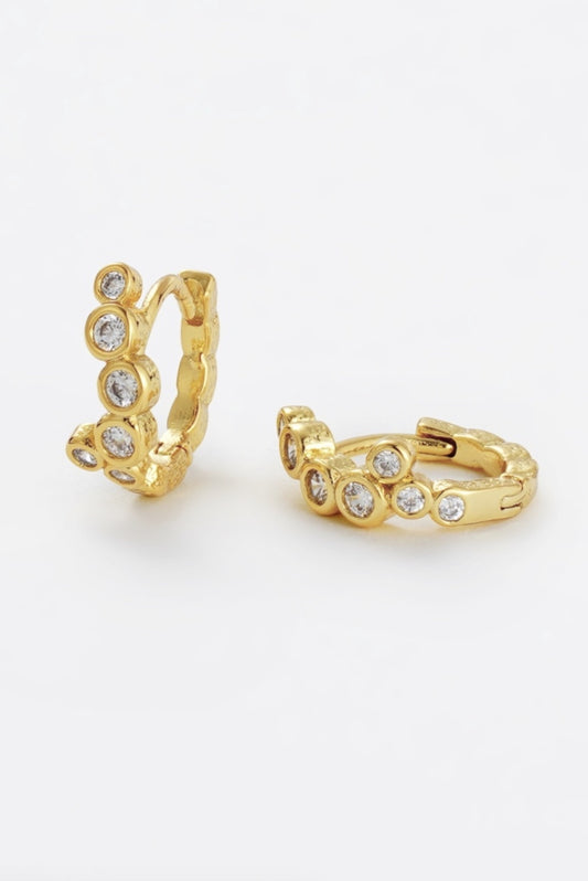 Zafino Florence Mini Crystal Huggie Earring Gold | Women's Jewellery | Gretel Lane