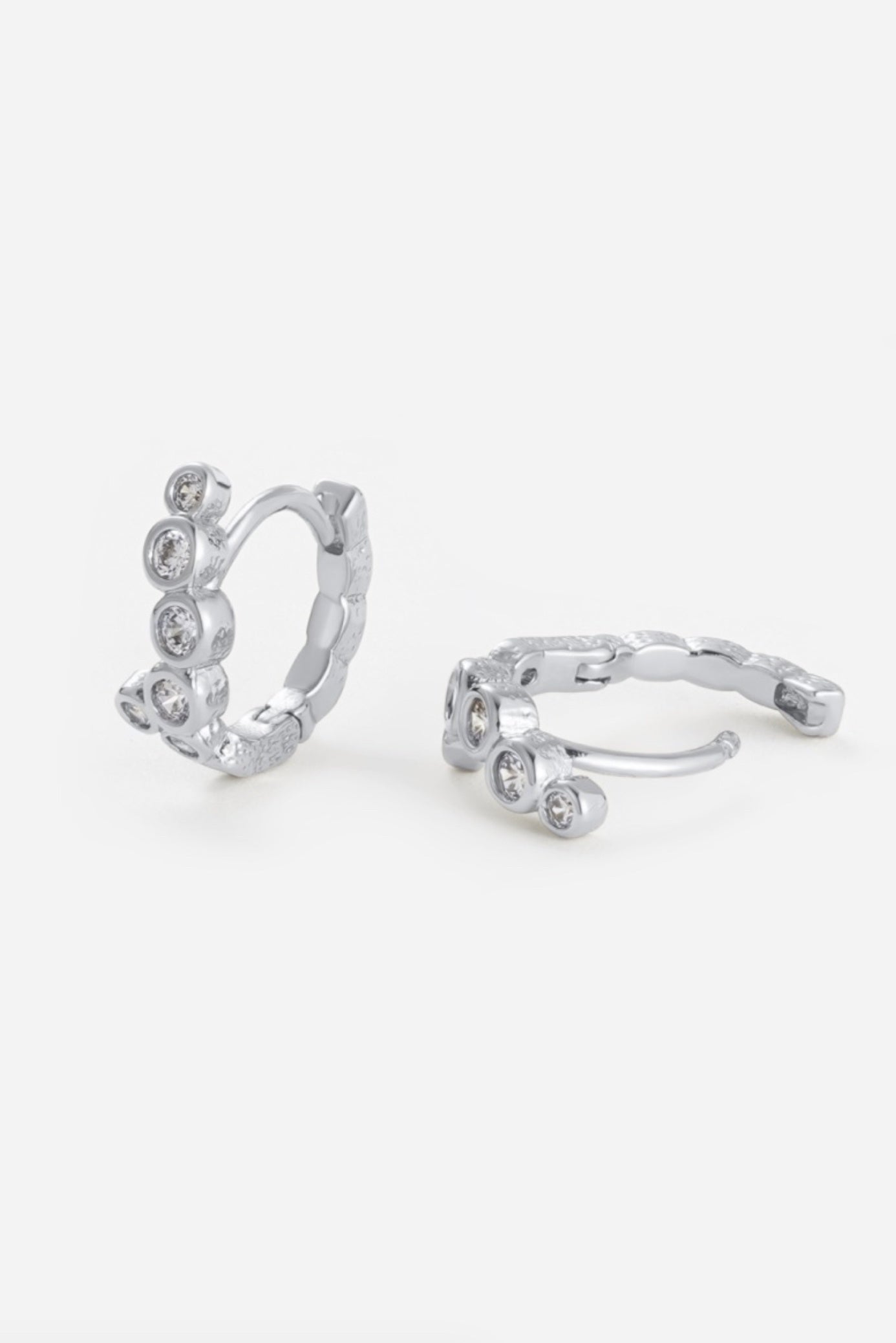 Zafino Florence Mini Crystal Huggie Earring Silver | Women's Jewellery | Gretel Lane