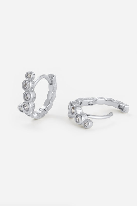 Zafino Florence Mini Crystal Huggie Earring Silver | Women's Jewellery | Gretel Lane