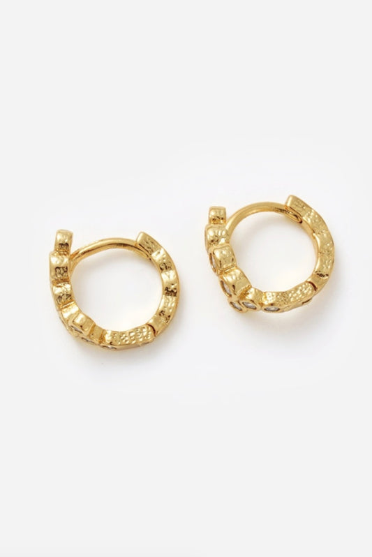 Zafino Florence Mini Crystal Huggie Earring Gold | Women's Jewellery | Gretel Lane
