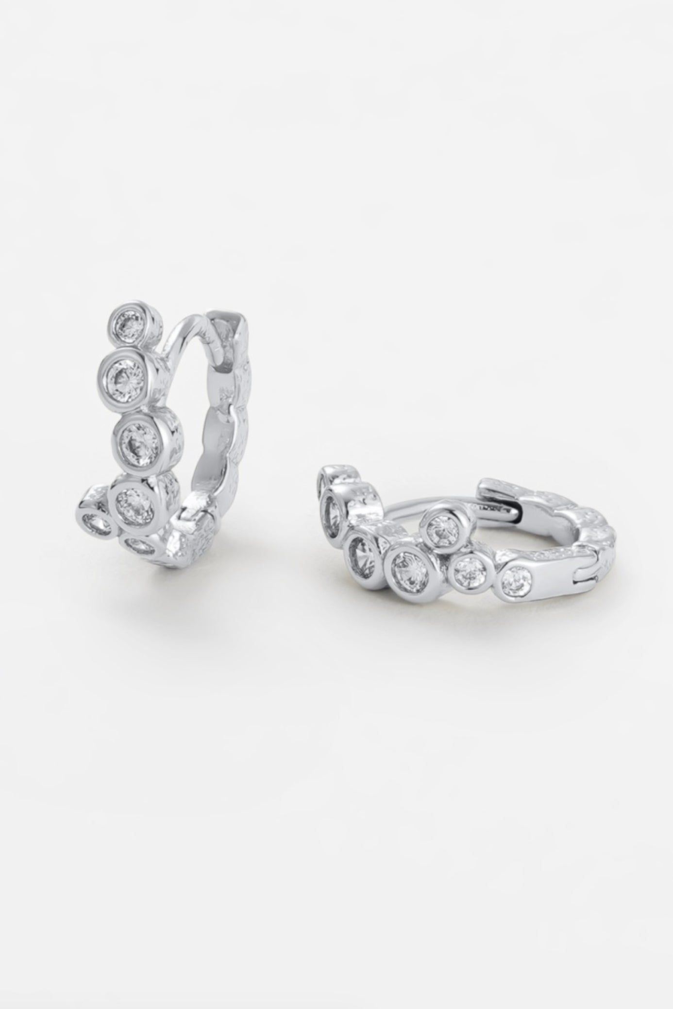 Zafino Florence Mini Crystal Huggie Earring Silver | Women's Jewellery | Gretel Lane