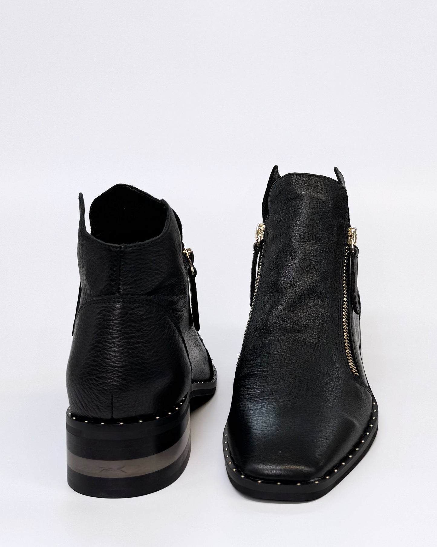 Django & Juliette Women's Black Leather Twin Zip Floriss Ankle Boot | Gretel Lane