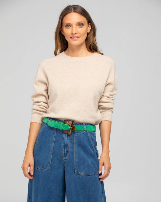 Flower Belt (Peacock Suede)