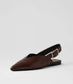 Mollini Foraya Pointed Toe Slingback Choc Crinkle Leather | Women's Shoes | Gretel Lane