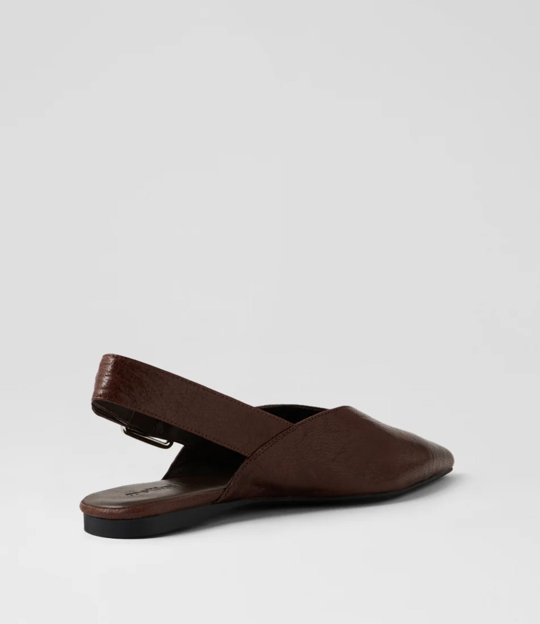Mollini Foraya Pointed Toe Slingback Choc Crinkle Leather | Women's Shoes | Gretel Lane