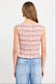 Forsaken Shirred Sleeveless Blush Check Top | Gretel Lane