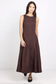 RE:UNION Forum Panelled Sleeveless Linen Maxi Dress Chocolate | Women's Dresses | Gretel Lane