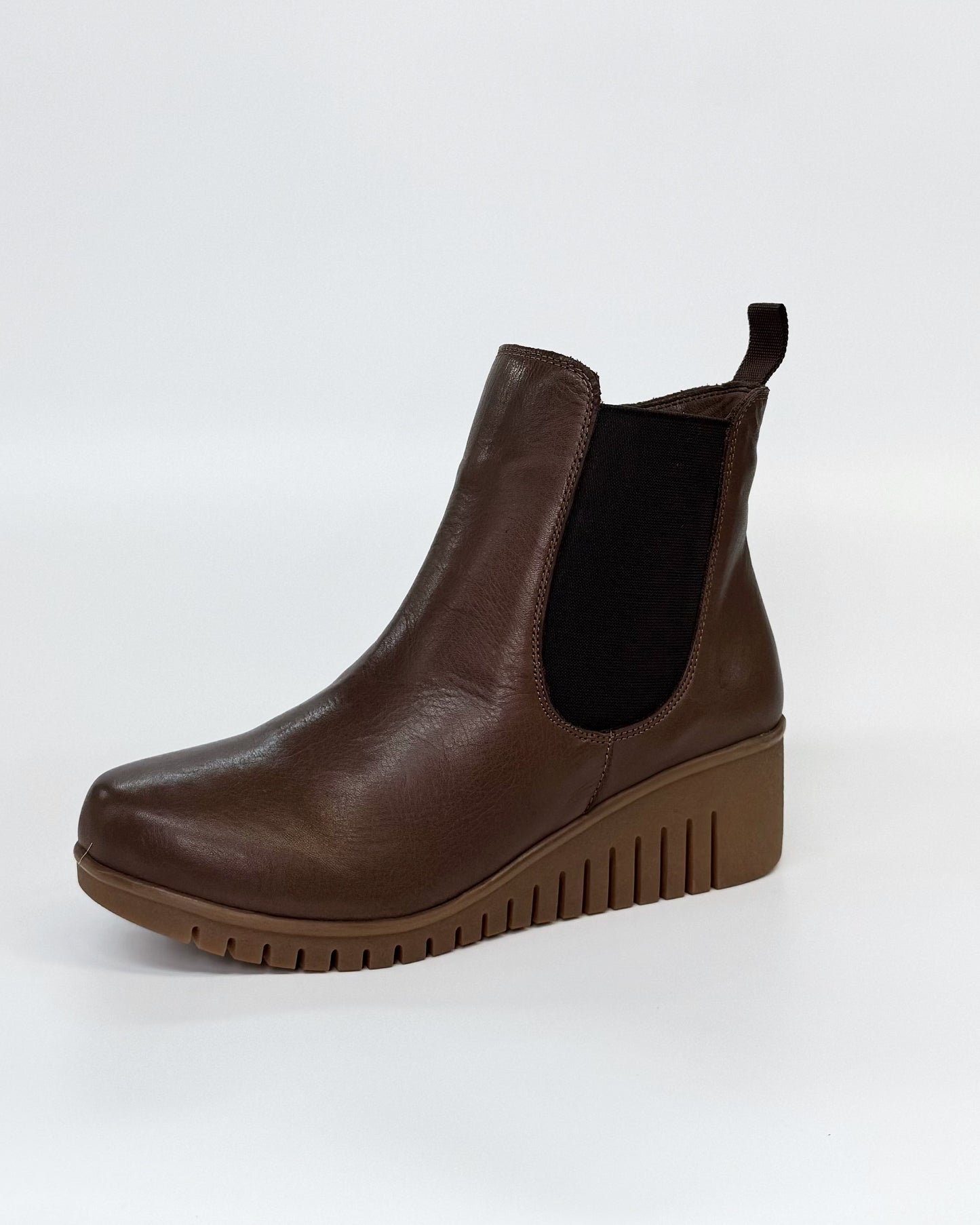 Sala Women's Fox Praline Leather Platform Ankle Boot | Gretel Lane