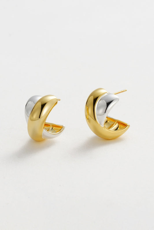 Zafino Women's Gold/Silver Freya Two Tone Hoop | Gretel Lane