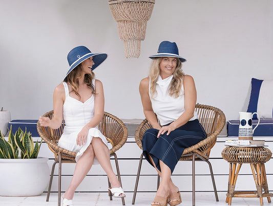 Frida Navy Panama w Cream Band and Trim