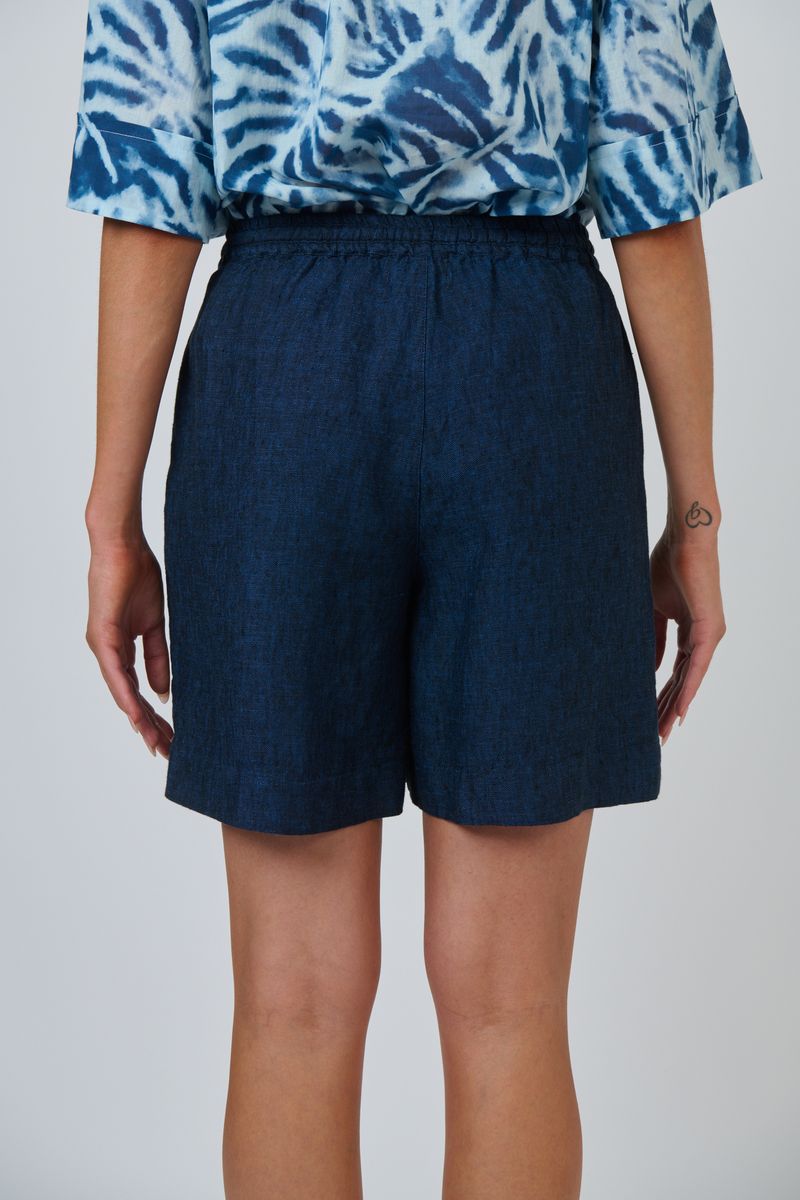 Naturals by O&J GA477 Women's Linen Knee-length Shorts Eclipse | Women's Clothing | Gretel Lane