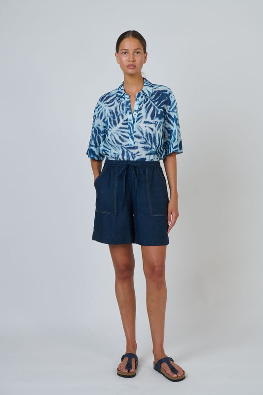 Naturals by O&J GA477 Women's Linen Knee-length Shorts Eclipse | Women's Clothing | Gretel Lane
