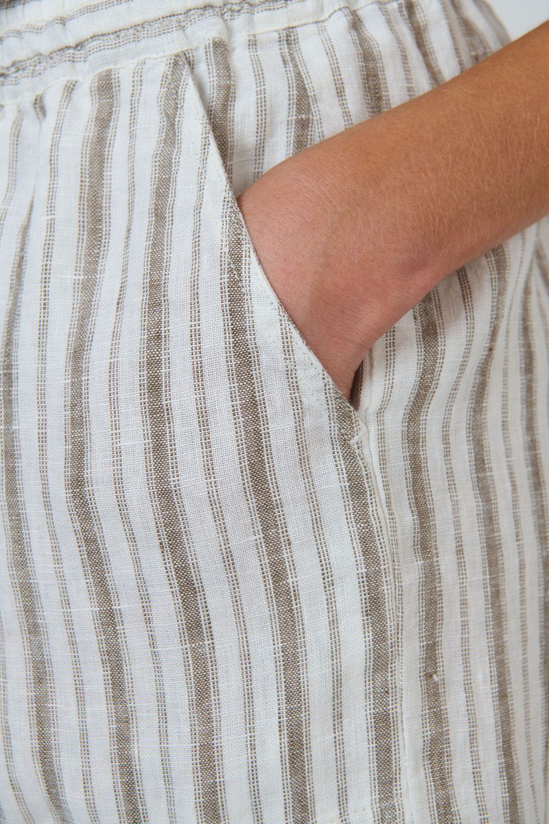Naturals by O&J GA477 Women's Linen Knee-Length Short Travertine | Women's Clothing | Gretel Lane