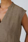 Naturals by O&J GA606 Women's Linen V-neck Midi Dress Agate | Women's Clothing | Gretel Lane