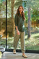 Green woven linen women's pants | Gretel Lane