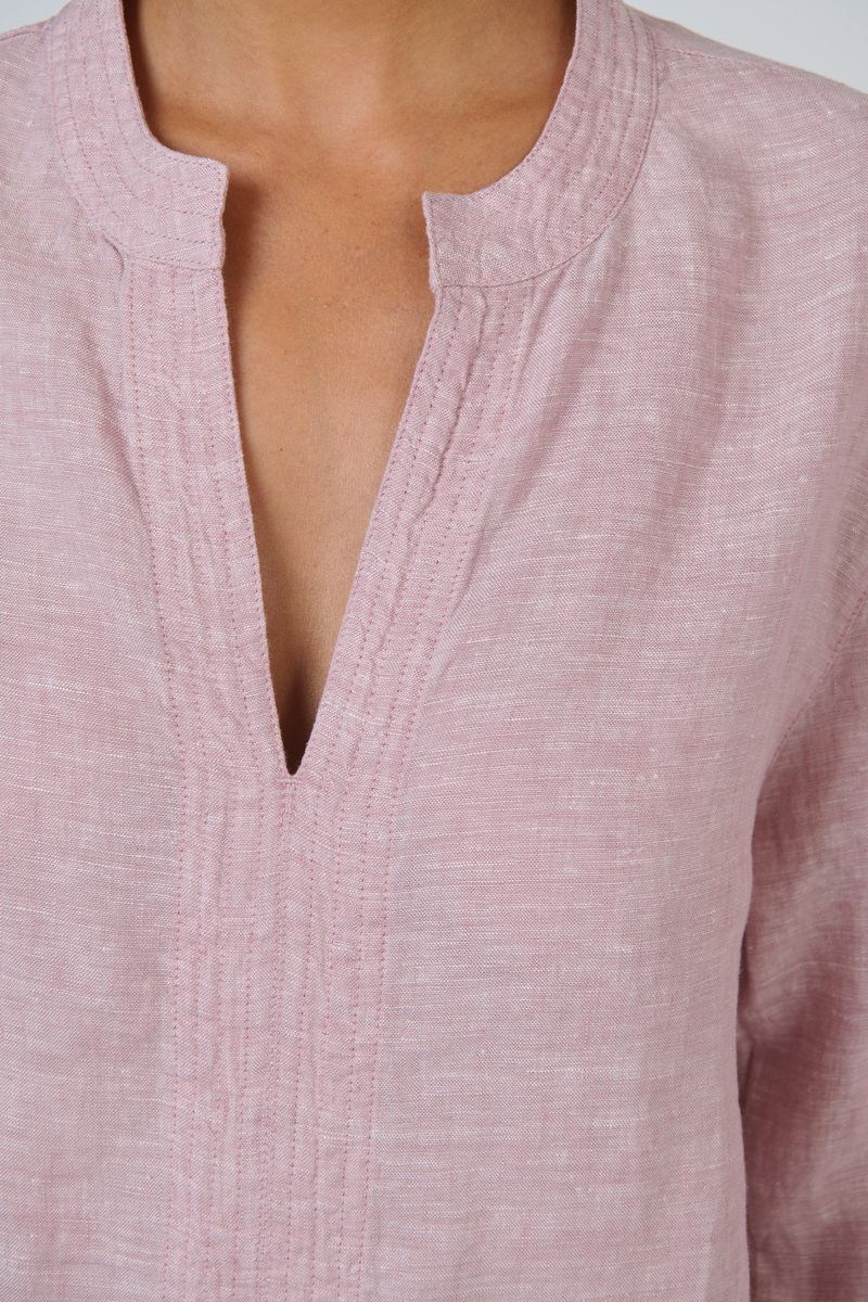 Naturals by O&J GA668 Women's Linen 3/4 Sleeve Blouse Radish | Women's Clothing | Gretel Lane