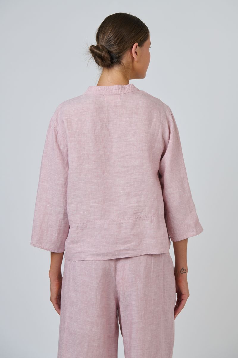 Naturals by O&J GA668 Women's Linen 3/4 Sleeve Blouse Radish | Women's Clothing | Gretel Lane