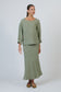 Women's Green textured linen blouse | Gretel Lane