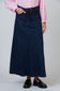 100% Linen Womens Navy Maxi Skirt | Gretel Lane