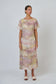 Naturals by O&J GA684 Women's Linen Short Sleeve Midi Dress Jardin Print | Women's Clothing | Gretel Lane