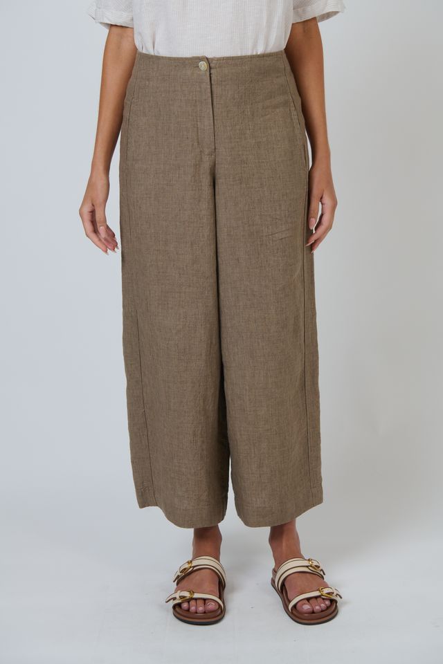 Naturals by O&J GA698 Women's Linen Wide Leg Pants Agate | Women's Clothing | Gretel Lane