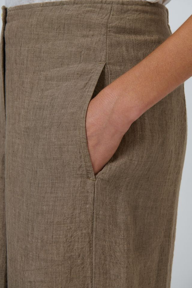Naturals by O&J GA698 Women's Linen Wide Leg Pants Agate | Women's Clothing | Gretel Lane
