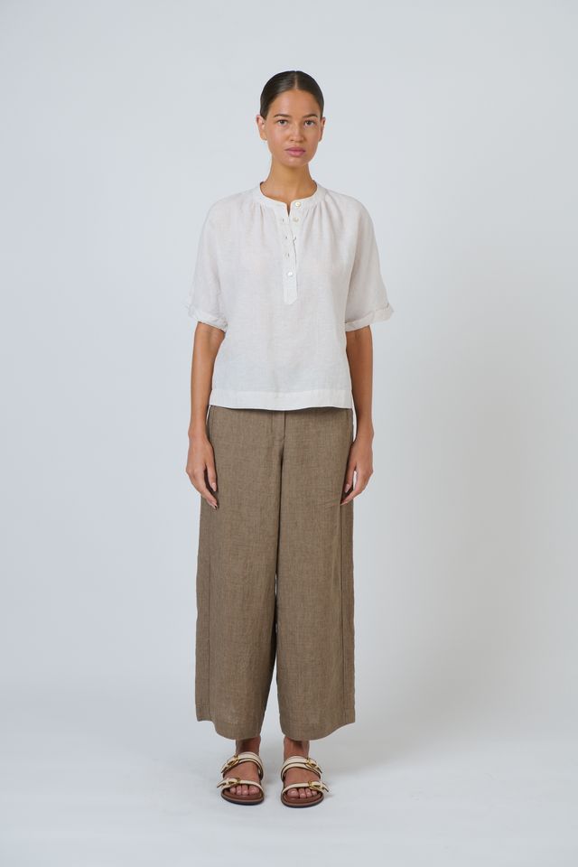 Naturals by O&J GA698 Women's Linen Wide Leg Pants Agate | Women's Clothing | Gretel Lane