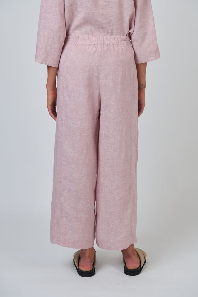 Naturals by O&J GA698 Women's Linen Wide Leg Pants Radish | Women's Clothing | Gretel Lane