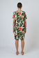Naturals by O&J GA702 - Linen Knee-Length V-Neck Dress Tuileries Print | Women's Clothing | Gretel Lane