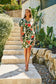 Naturals by O&J GA702 - Linen Knee-Length V-Neck Dress Tuileries Print | Women's Clothing | Gretel Lane