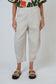 Naturals by O&J GA711 - Linen Barrel Leg Cropped Pants Sand | Women's Clothing | Gretel Lane