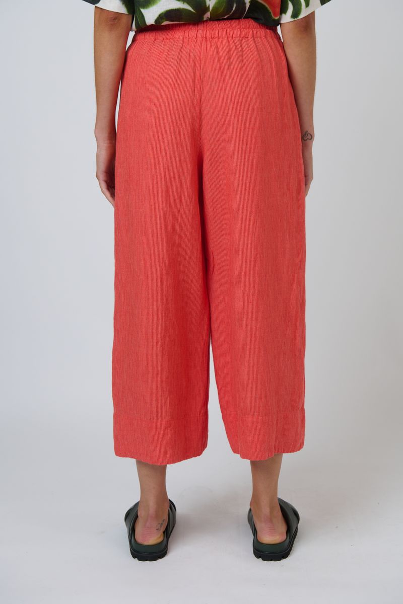 Naturals by O&J GA713 - Linen Wide Leg Cropped Pants Sunset Stripe | Women's Clothing | Gretel Lane