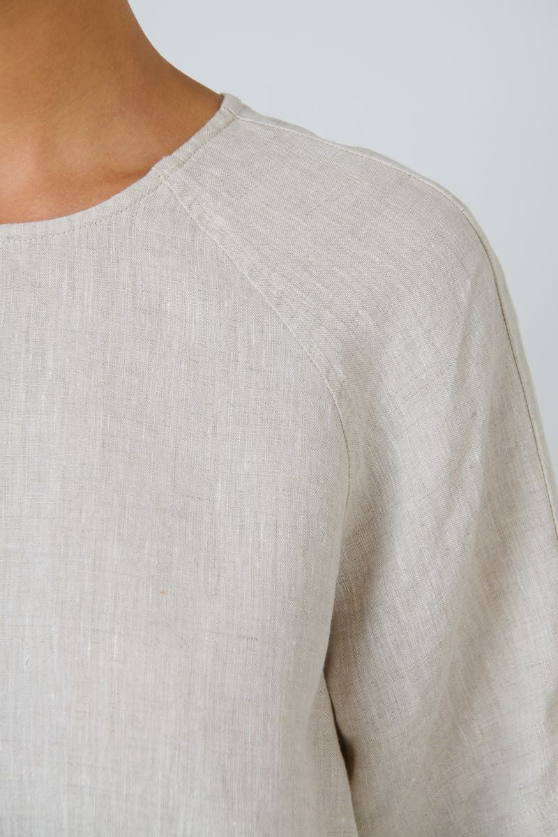 Naturals by O&J GA721 - Linen Short Sleeve Top Sand | Women's Clothing | Gretel Lane