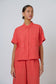 Naturals by O&J GA723 - Linen Short Sleeve Button Through Top Sunset Stripe | Women's Clothing | Gretel Lane