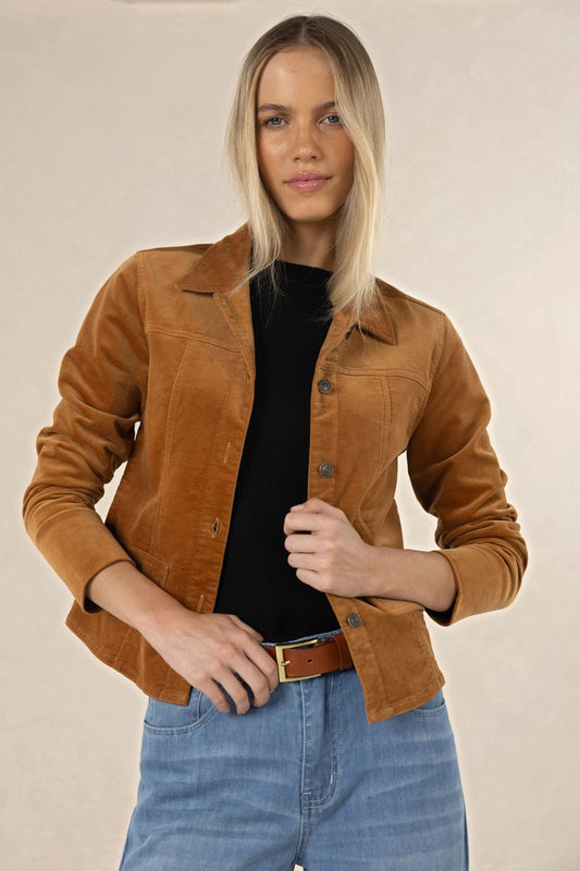 Humidity Women's Brown Gabi Velour Jacket | Gretel Lane