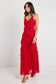 Galore Bias Ruffle Slip Maxi Dress (Flame)