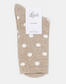 Levante Gigi Spot Cotton Crew Sock in Oatmeal | Women's Socks | Gretel Lane