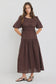 Glory Puff Sleeve Midi Dress (Chocolate)
