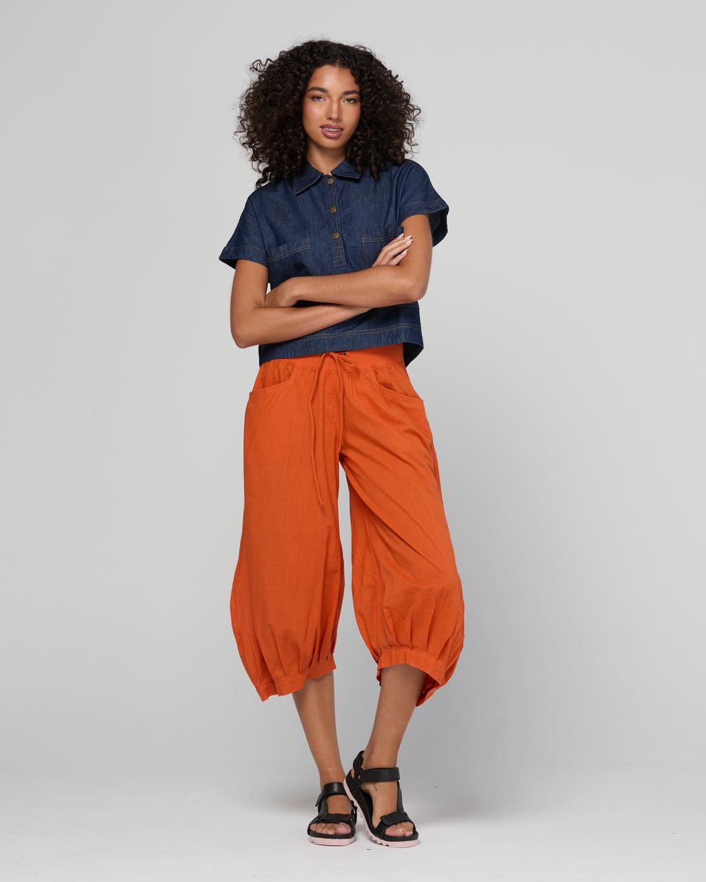 Boom Shankar Guru 3/4 Cotton Pant Rust | Women's Pants | Gretel Lane