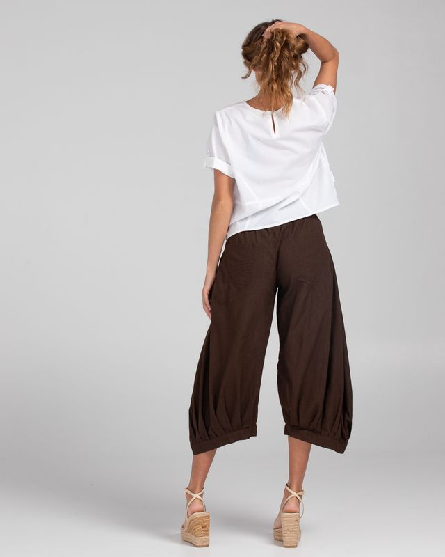 Boom Shankar Women's 3/4 Brown Cotton Guru Pant | Gretel Lane