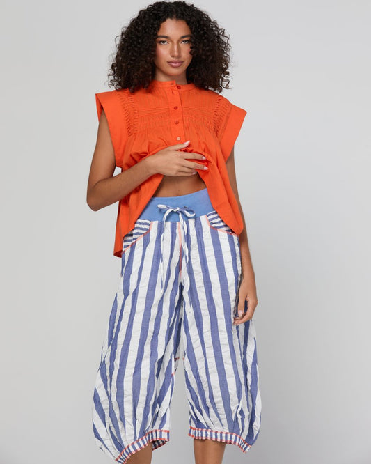 Boom Shankar Guru 3/4 Cotton Pant Ocean Stripe | Women's Pants | Gretel Lane