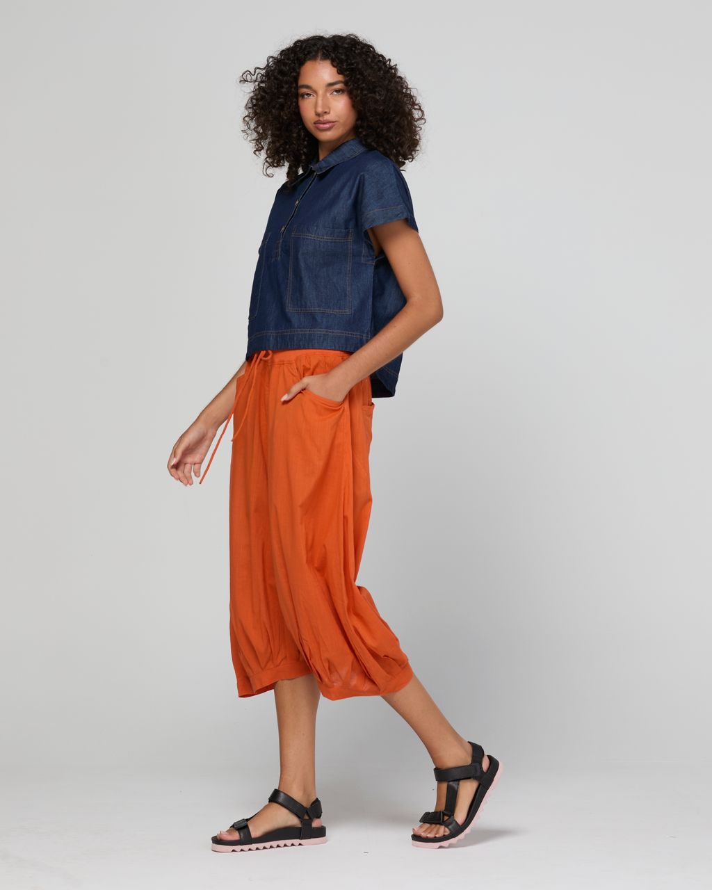 Boom Shankar Guru 3/4 Cotton Pant Rust | Women's Pants | Gretel Lane