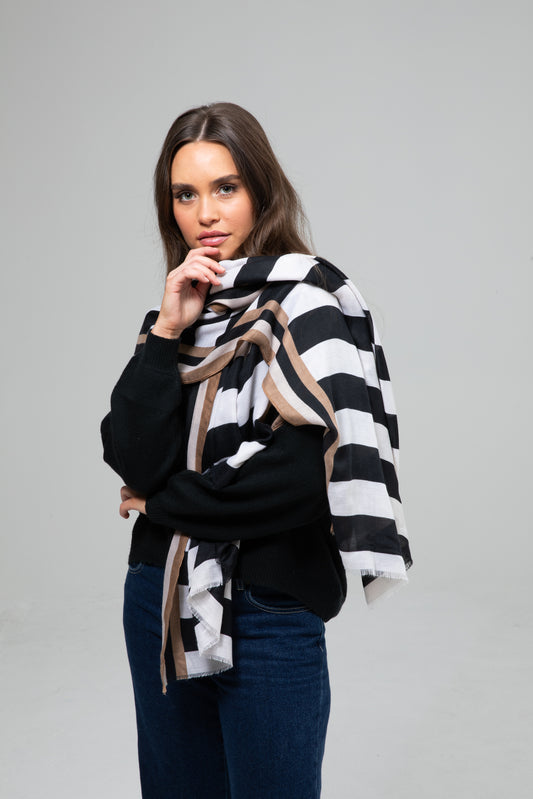 Penny Scarf (Black w White)