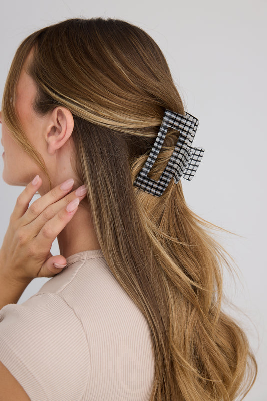 Janey Hair Claw (Navy Check)