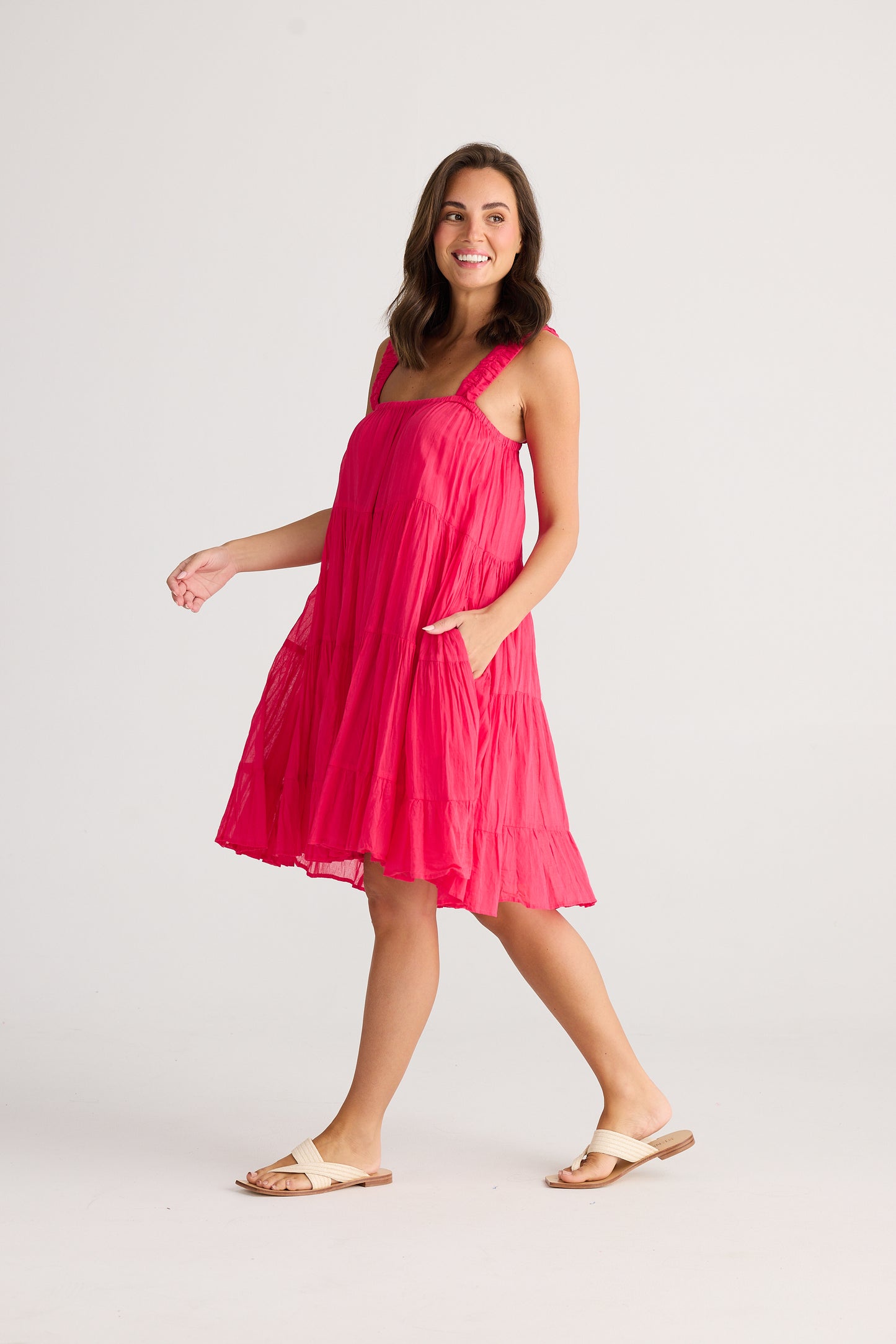 Saunter Dress (Raspberry)