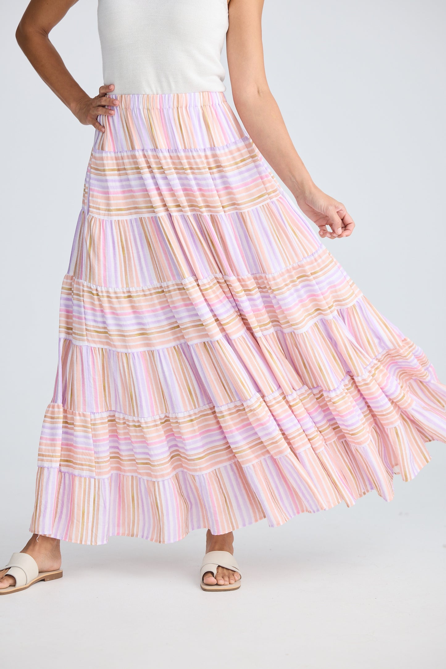 Blossom Skirt (Painterly Stripe)