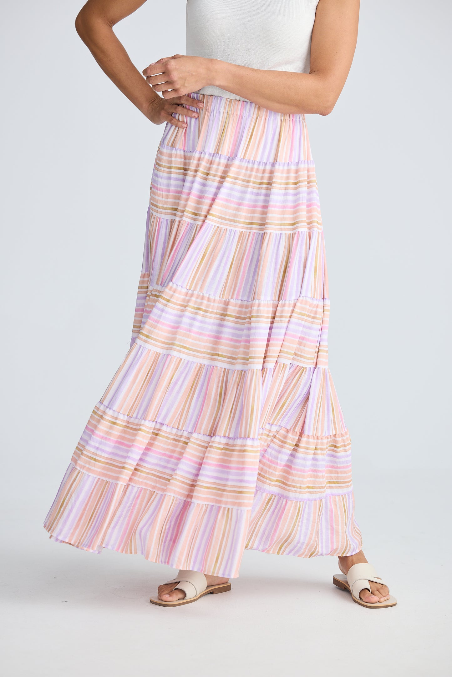 Blossom Skirt (Painterly Stripe)