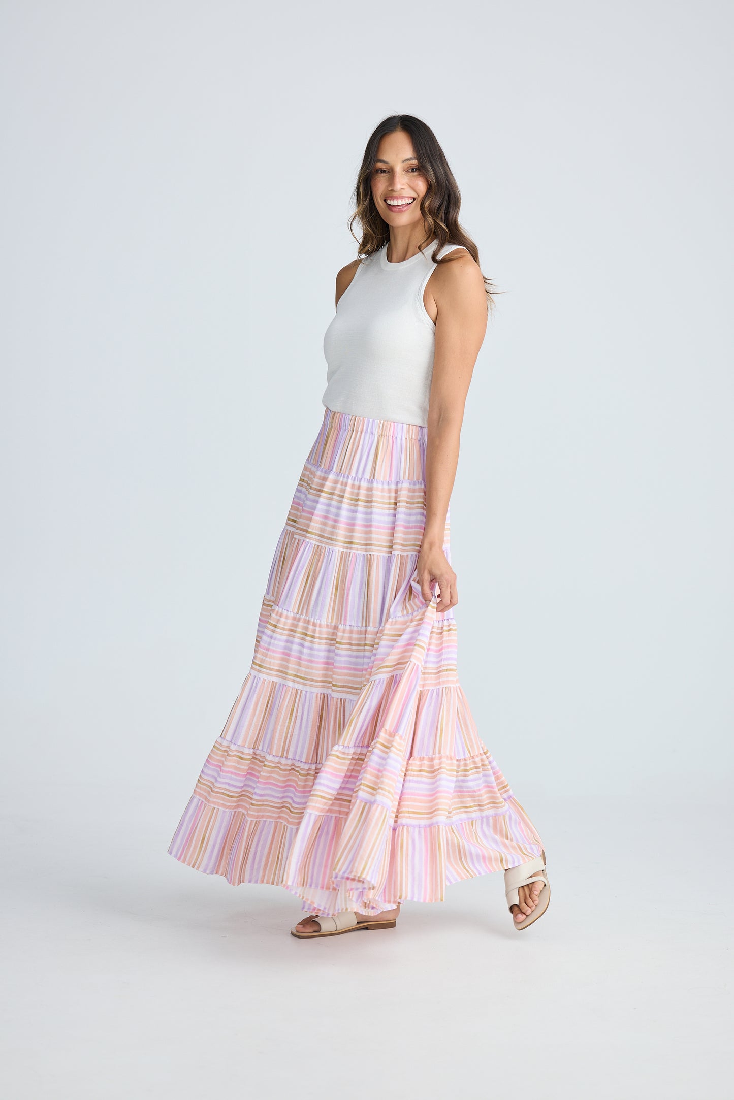 Blossom Skirt (Painterly Stripe)