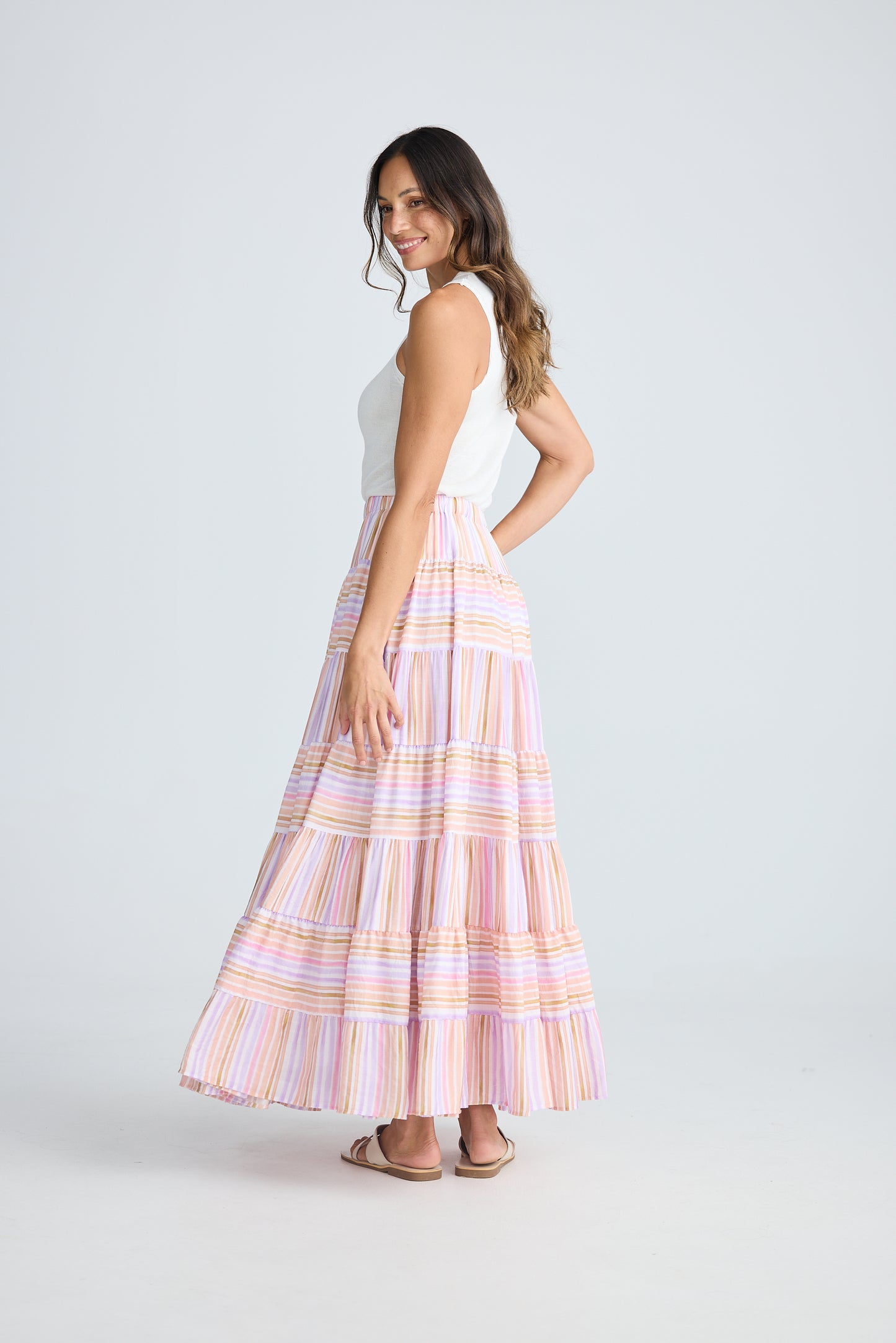 Blossom Skirt (Painterly Stripe)