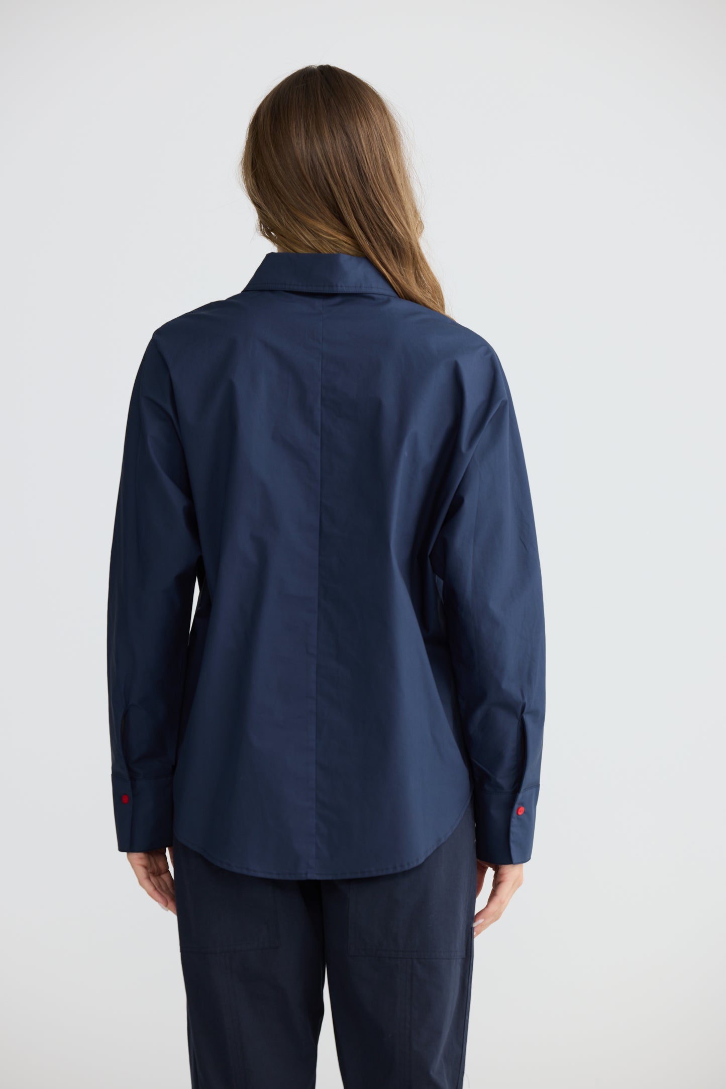Holiday Fae Cotton Button Through Shirt in Navy | Women's Shirts | Gretel Lane